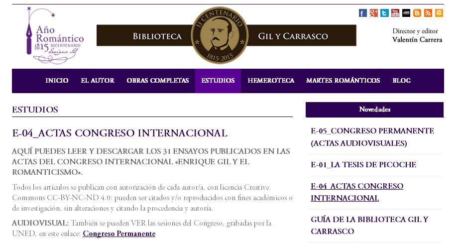 Se publican las 31 ponencias del Congreso Romántico